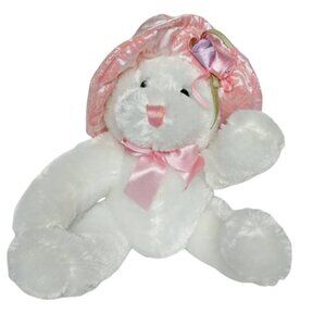 Dan Dee Collectors Choice Mothers Day Bear Floral Hat Plush Stuffed Animal 6.75"